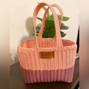 Nena & Co Upcycled woven open tote- Medium